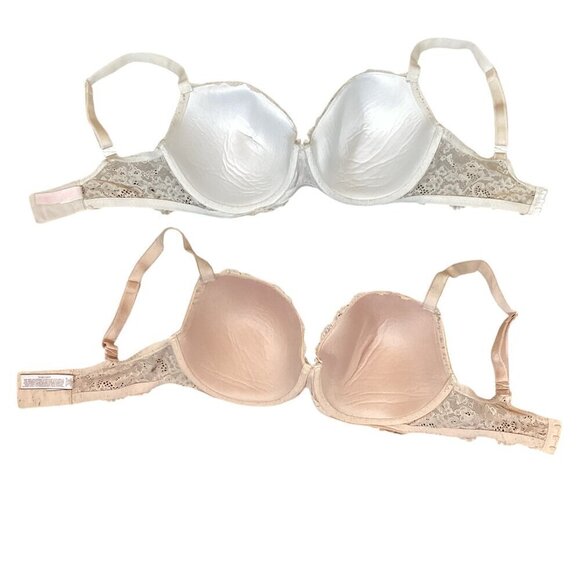 Two Victoria’s Secret Lined Dream Angels Demi Bras 34DDD #308D - Picture 2 of 5